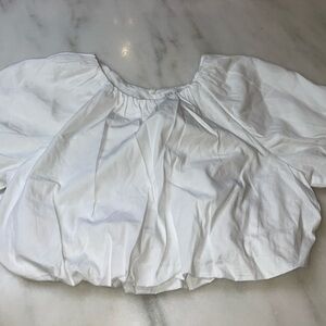 Zara while bubble short sleeve crop top girls sz 10 GUC